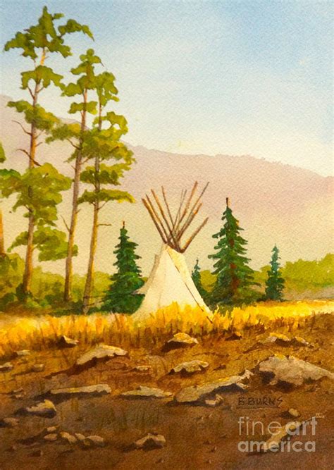 Indian Camp Painting By Robert Burns