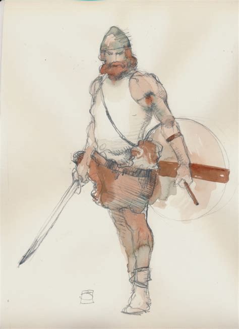 Viking In Chad Koleans Watercolors Comic Art Gallery Room