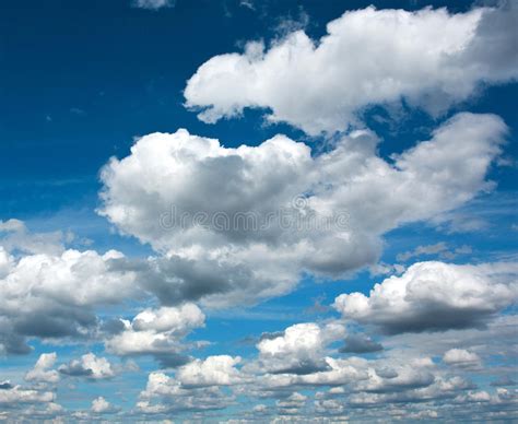 Beautiful White Clouds In The Clear Blue Sky Purity Of Nature Stock
