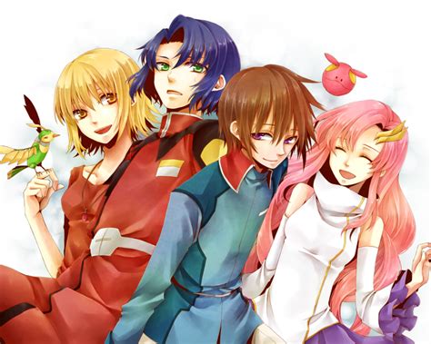 Haro Lacus Clyne Cagalli Yula Athha Athrun Zala And Kira Yamato Gundam And 1 More Drawn By