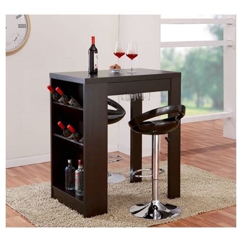 Bar Table With Side Wine Storage Patio Bar Set Pub