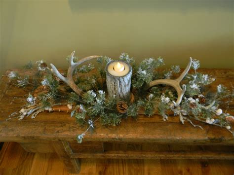 Made This Winter Table Decoration With Antlers And Pine Branches