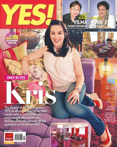 Showbiznest Kris Aquino Opens Her New Home At Yes Magazine September 2011 Issue