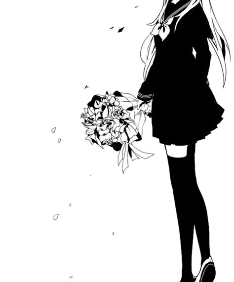 Love Black And White Sad Anime Japan Cartoon Manga Heart