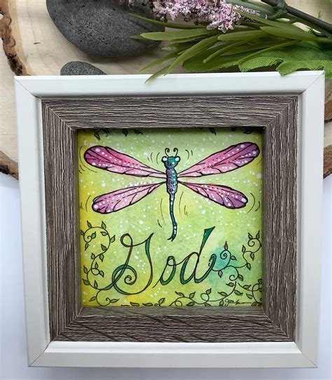 God Dragonfly Mini Original Watercolor Easter Or Nursery Etsy