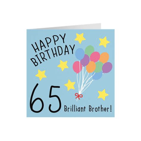 Brother 65th Birthday Card Happy Birthday 65 Brilliant Etsy Uk