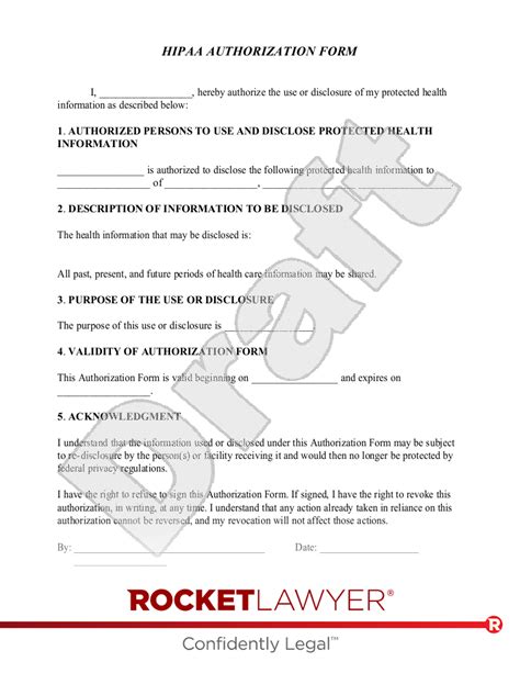 Free Hipaa Authorization Form And Faqs Rocket Lawyer