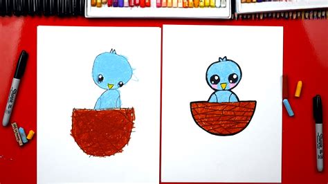 How To Draw A Baby Bird With Shapes Art For Kids Hub