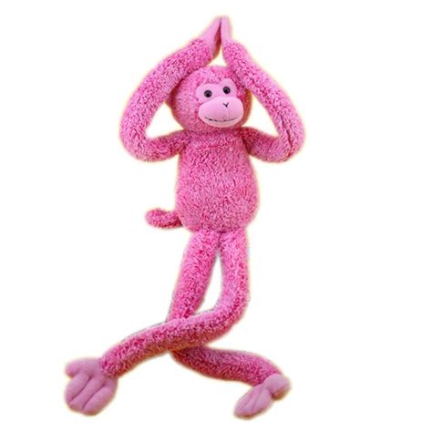 Custom Stuffed Pink Monkey Toy Plush Long Arms And Long Legs Animal