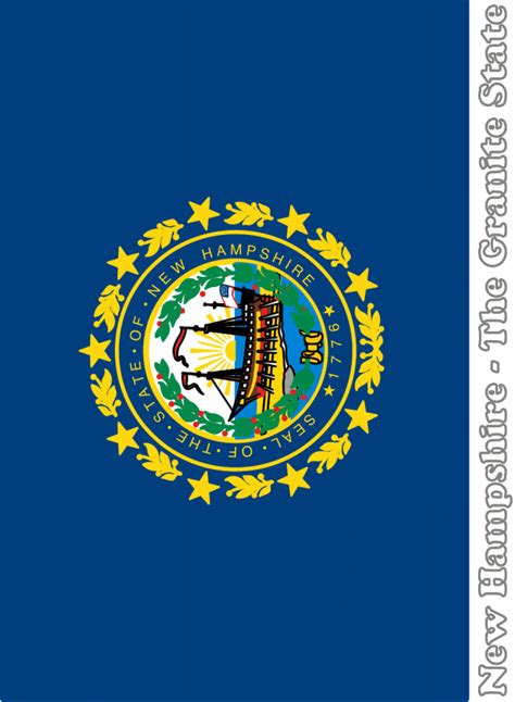 Large Vertical Printable New Hampshire State Flag From Netstatecom