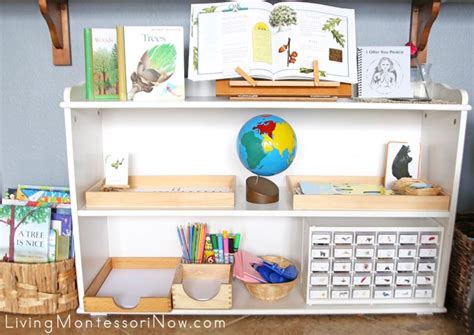 Montessori Language And Cultural Shelves During A Tree Unit Living