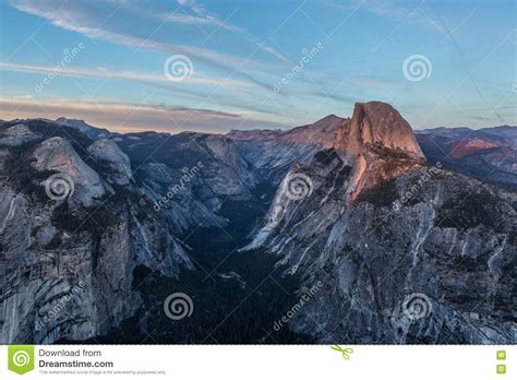 Half Dome At Sunset In Yosemite Stock Image Image Of Forest Evening