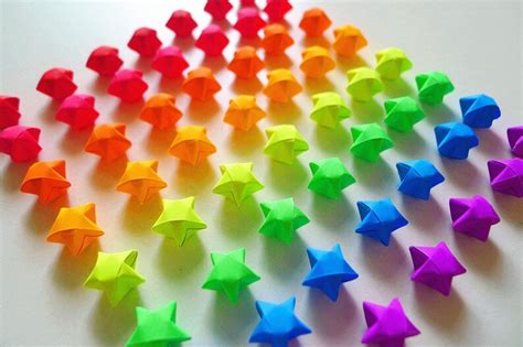 Bright Color Rainbow Origami Lucky Stars Wishing Starshome Etsy