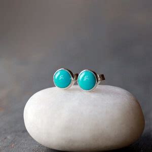 Turquoise Stud Earrings Sleeping Beauty Turquoise Sterling Silver