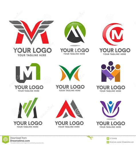 A Set Of Logos With Different Letters And Shapes For Company Or Business Logo Design Templates