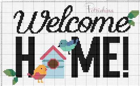 Welcome Home Home Sweet Home Schema Punto Croce Cross Stitch