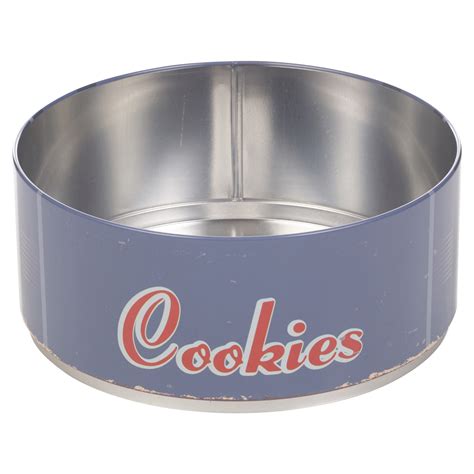 Set Of 3 Metal Round Cookie Tins Dry Food Kitchen Stackable Storage