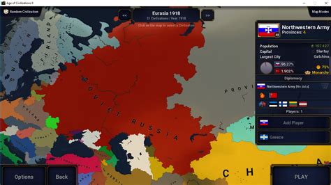 Eurasia 1918 Detailed Russian Civil War With Events Scenarios Age