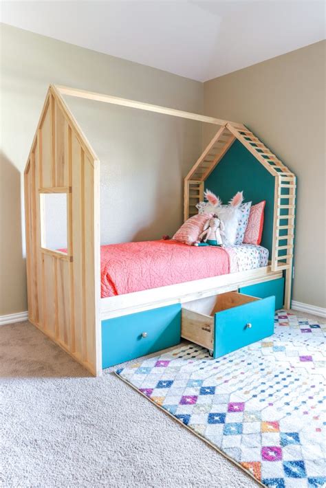 Kids House Bed With Storage Twin Size Sprucd Market