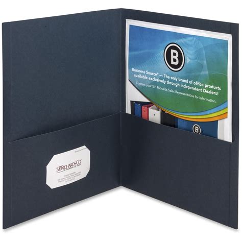 Business Source Two Pocket Folders Letter 8 12 X 11 Sheet Size