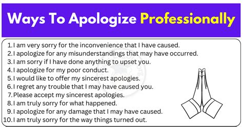 70 Different Ways To Apologize Professionally Formally Engdic
