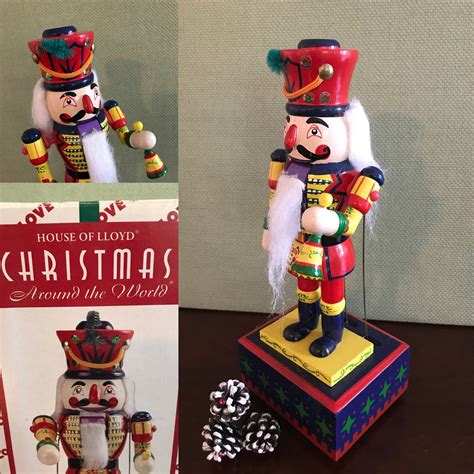 Vintage Musical Nutcracker With Movement Christmas Painted Wooden