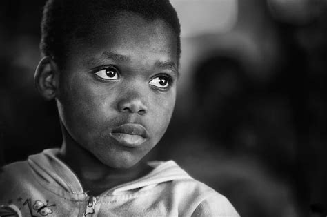 Black And White Boy Child Face Facial Expression Person Portrait