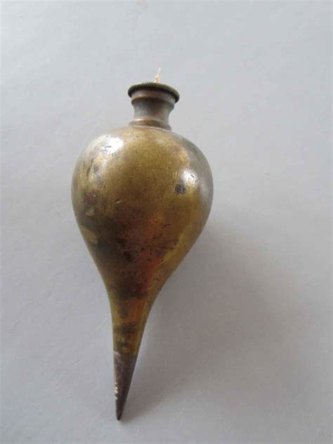 Antique Brass Plumb Bob W Steel Tip 4inches Long