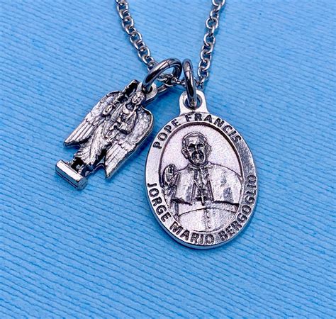 Pope Francis Necklace Pope Francis Medal Charm Choice Crucifix Etsy