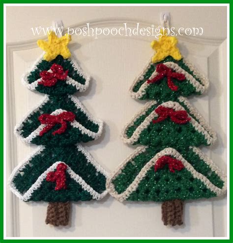 Posh Pooch Designs Chunky Granny Square Christmas Tree Crochet