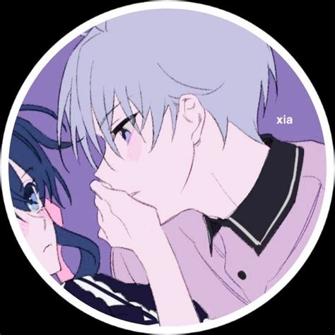 Two Anime Characters With Their Faces Close Together