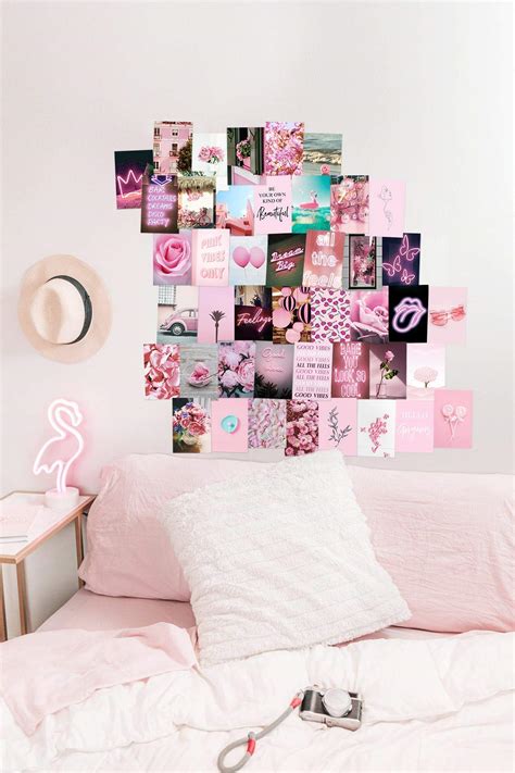 pink wall collage kit aesthetic pictures bedroom decor for teen girls wall collage kit
