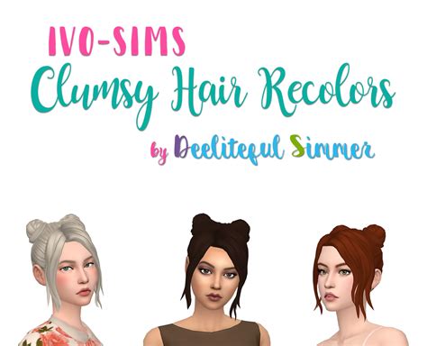 My Sims 4 Blog Clumsy Hair In 34 Recolors By Deelitefulsimmer