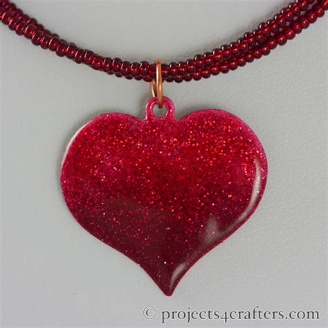 Red Glitter Enamelled Heart