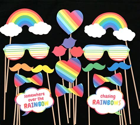 Rainbow Party Themed Photo Booth Props By Igotmadprops On Etsy Listing 5321