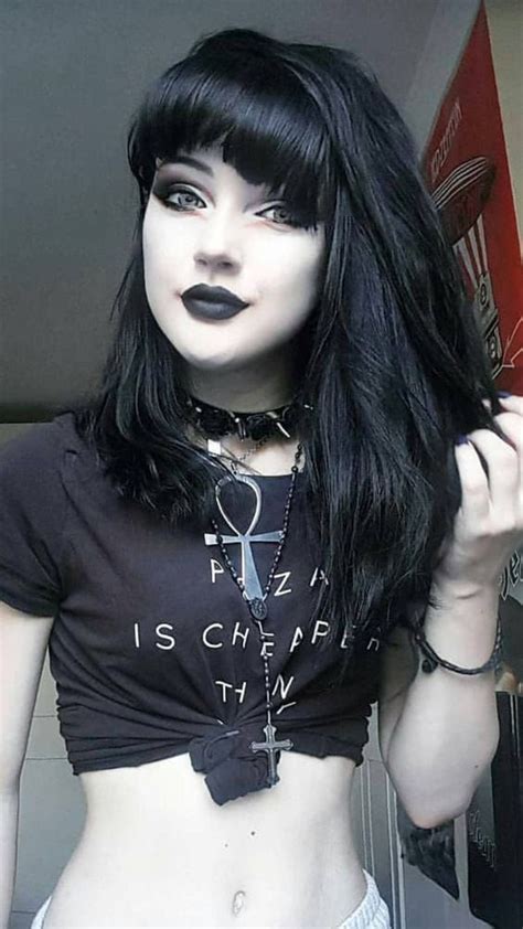 Pin By Gothic Star On Womens Gothic Hair Makeup Hot Goth Girls
