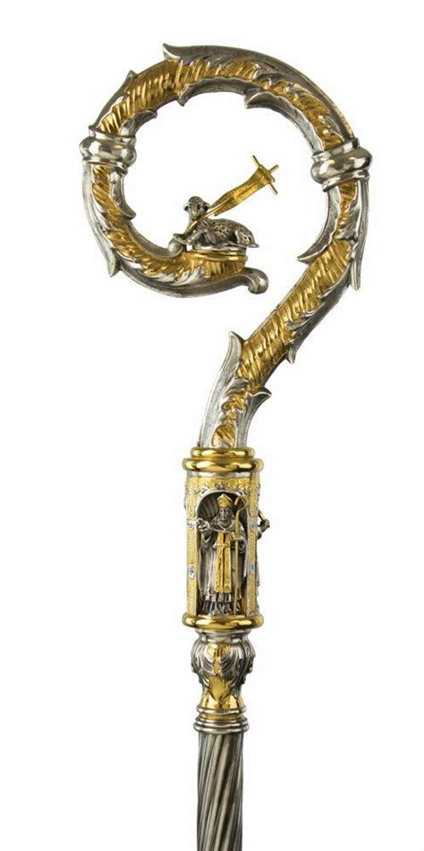 71 The Angnus Dei Bishops Crozier With Carrying Case Catholic Bishops