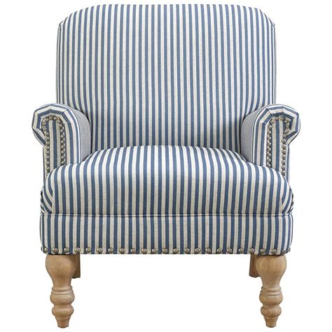 Dorel Living Jaya Accent Chair In Blue Stripe