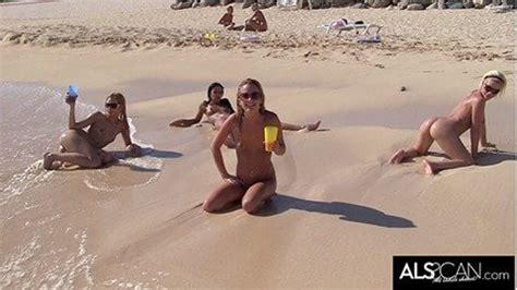 Six Horny Lesbians Go At It On A Public Beach Free Porn F Xhamster