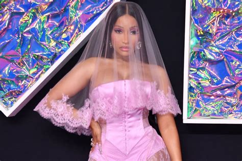 nicki minaj serves barbie bride in daring pink look at 2023 mtv vmas