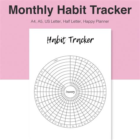 Habit Tracker Printable Circle Printable Templates