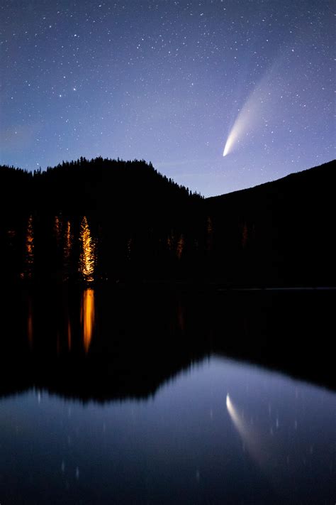 Comet Neowise A Lake And A Campfire Bragg Creek Alberta 3225x4838