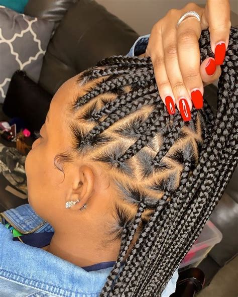 Medium Triangle Box Braids With Curly Ends Instituto