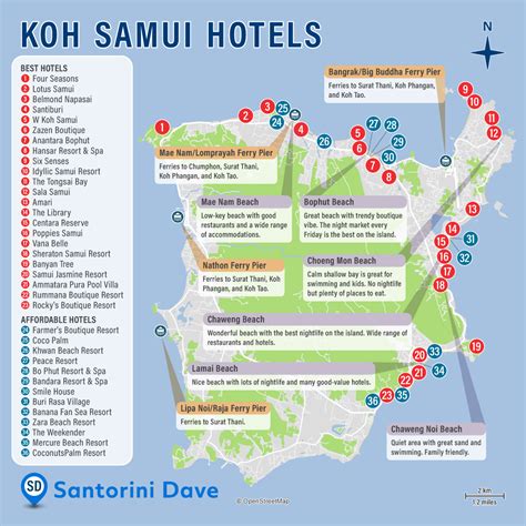 Koh Samui Hotel Map Best Beaches Resorts And Places To Stay