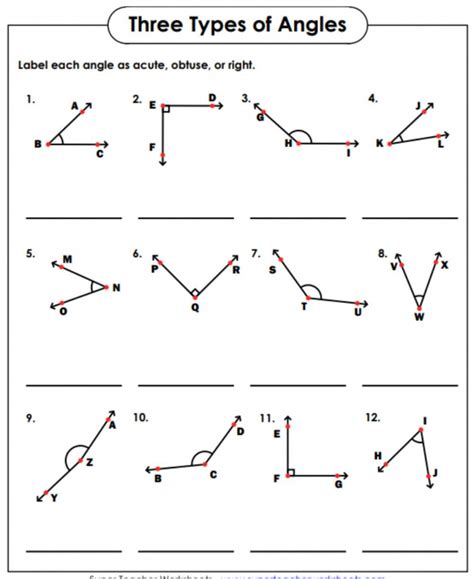 Classifying Angles Worksheets Free Download | 99Worksheets