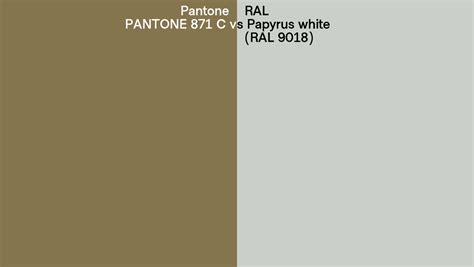 Pantone 871 C Vs RAL Papyrus White RAL 9018 Side By Side Comparison