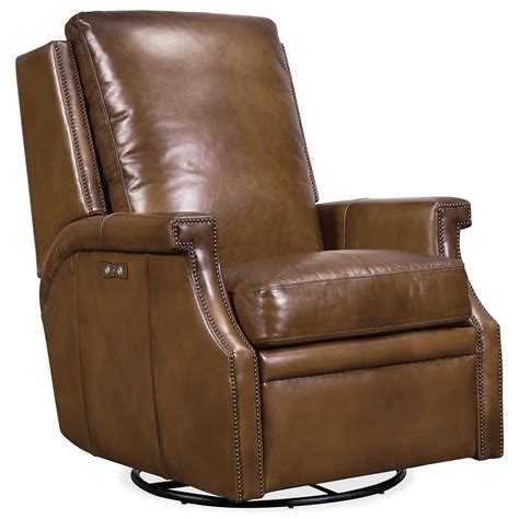 Hooker Furniture Collin Rc379 Pswgl 083 Transitional Power Swivel Glider Leather Recliner With