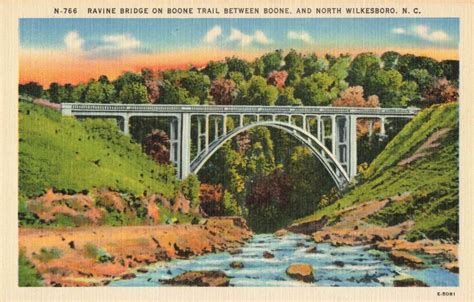 Postcard Ravine Bridge Boone Trail North Carolina Ebay North