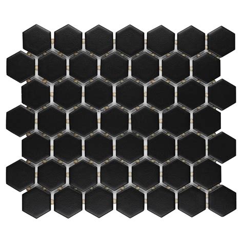 Daltile Restore Matte Black Hexagon 10 In X 12 In X 635 Mm Glazed