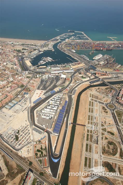 Valencia Street Circuit Aerial View At European Gp